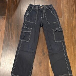BDG Dark Cargo Jeans with White Stitching